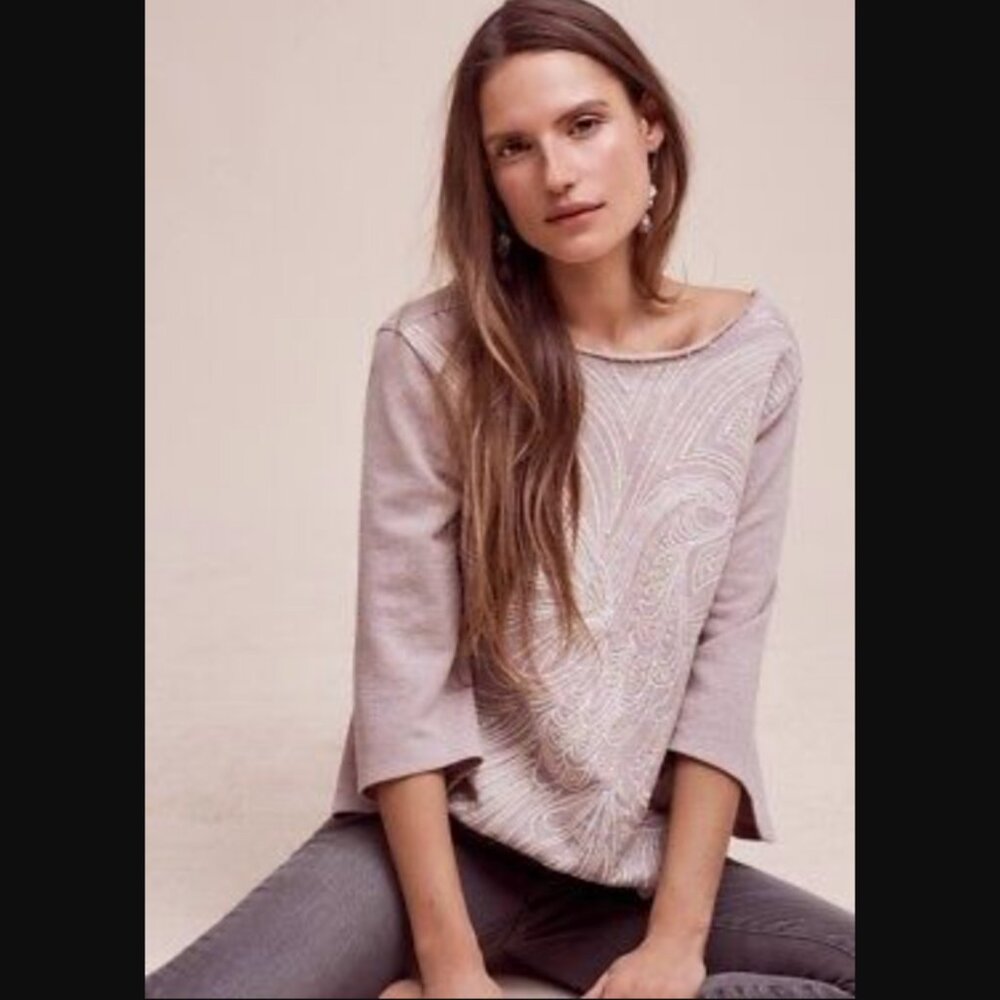 Anthropologie  Akemi + Kin  Onora beaded bird Kimono Sweatshirt - medium